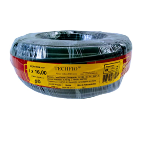 FIO CABO FLEXIVEL 16,0MM 100M TECHFIO PRETO