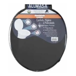 ASSENTO SANITARIO ALMOFADADO FLORENCA PRETO ALUMASA 2505 (CX:10UN)