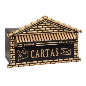 CAIXA DE CORREIO CC6 METAL JORNAL OURO